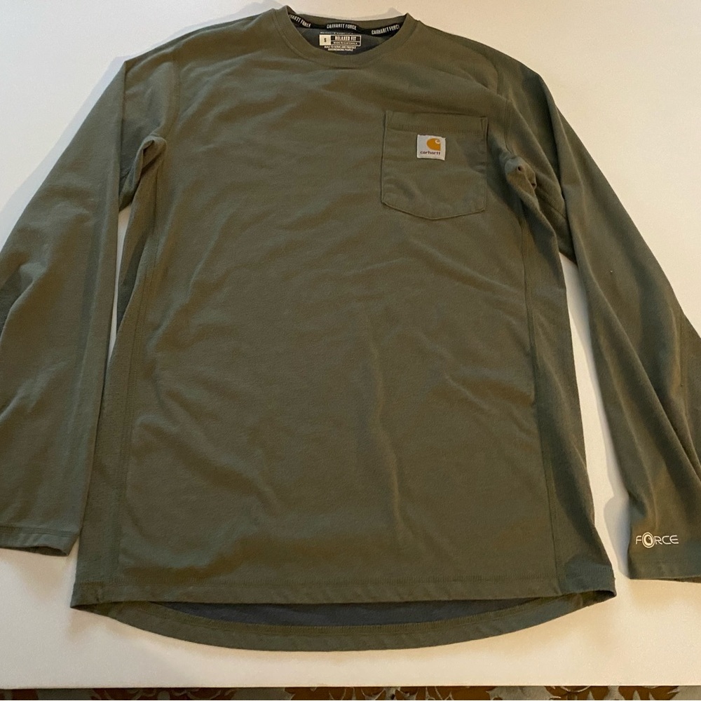 Carhartt Green Long Sleeve Tee Essential Comfort